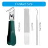 3PCS Toenail Clippers, Ingrown Toenail Clippers,Wide Jaw Opening Anti-Splash Slanted with Antisplash Design Ergonomic Handle Suitable for Thick Toenails Men Women view 3