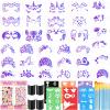 55PCS Face Paint Stencils Kit Includes 33 Reusable Facial Painting Stencils, 6 Sheets Tattoo Templates Stickers, 10 Brushes, 2 Pack Adhesive Gems, 4 Sponge for Halloween Festival Party Makeup view 1
