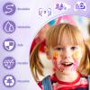 55PCS Face Paint Stencils Kit Includes 33 Reusable Facial Painting Stencils, 6 Sheets Tattoo Templates Stickers, 10 Brushes, 2 Pack Adhesive Gems, 4 Sponge for Halloween Festival Party Makeup view 4