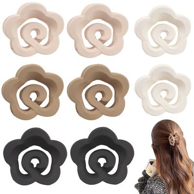 8 Pack Matte Rose Hair Claw Clips Hair Jaw Clips for All Hair Types