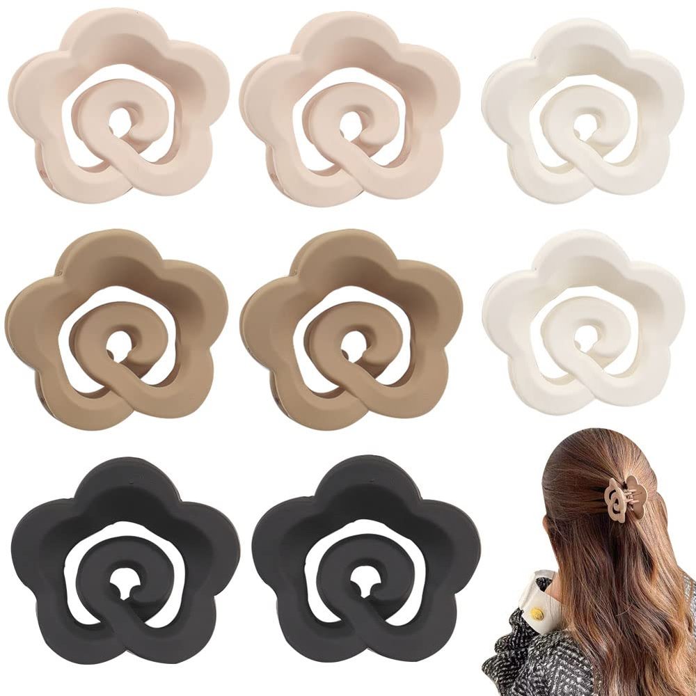 8 Pack Matte Rose Hair Claw Clips Hair Jaw Clips for All Hair Types