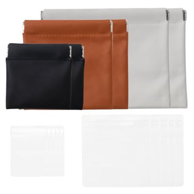 YUYUDEHM 6 Pack Pocket Cosmetic Bag, 10 PCS PVC Jewelry Pouches, Portable Travel Makeup Bag for Cosmetics Headphones Coin Jewelry