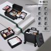 FRENESSA Rolling Makeup Case Makeup Train Case with Lid 5 in 1 Cosmetology Case on Wheels Large Makeup Organizers Salon Cart Barber Trolley Nail Teach Makeup Artist Trunk Cart Black view 3