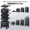 FRENESSA Rolling Makeup Case Makeup Train Case with Lid 5 in 1 Cosmetology Case on Wheels Large Makeup Organizers Salon Cart Barber Trolley Nail Teach Makeup Artist Trunk Cart Black view 4