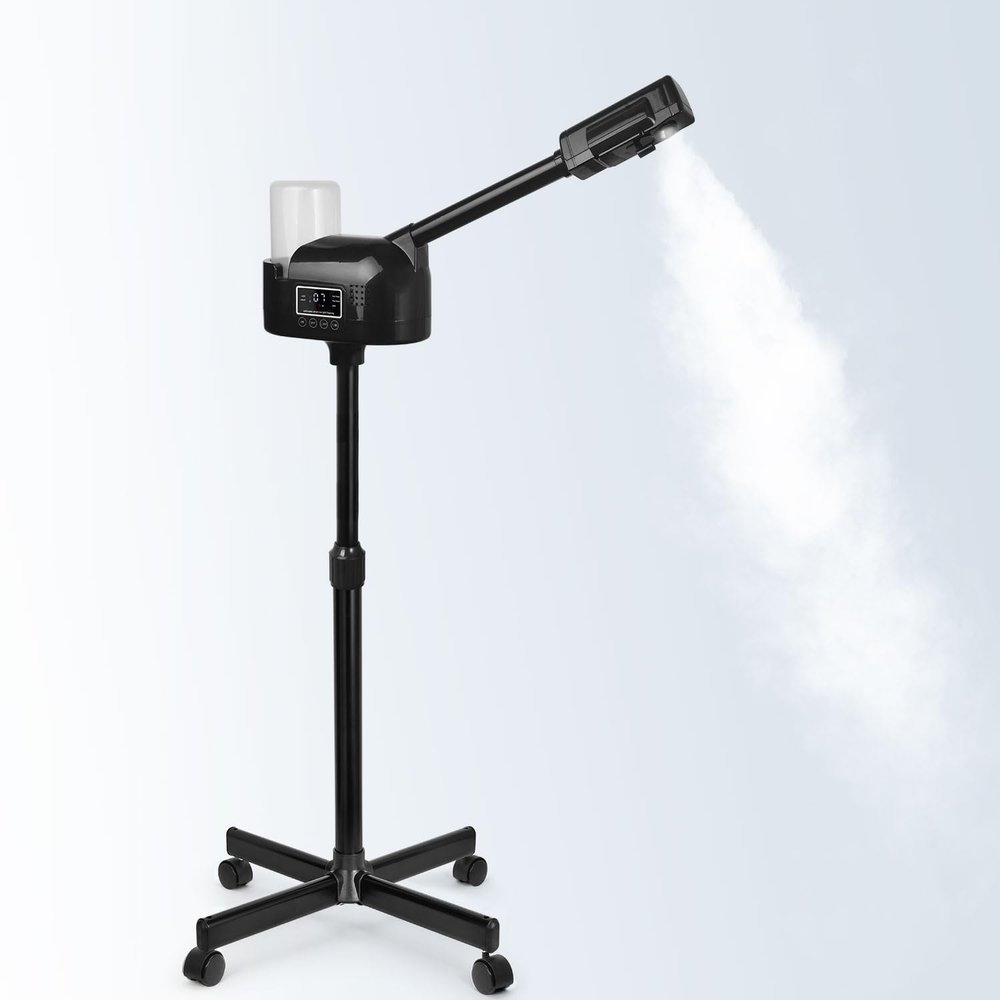 Professional Facial Steamer, Black Facial Steamer Upgrade PTC Heating, Esthetician Steamer Hot Mist Face Steamer for Salon Spa Beauty