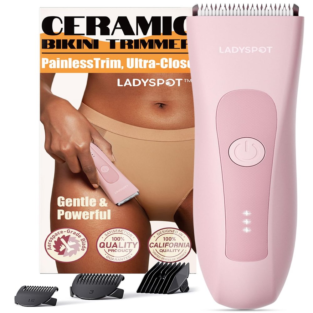 Bikini Trimmer for Women, Pain-Free Alternative to Epilators, Rechargeable Electric Shaver for Face, Pubic Hair, Underarms, and Legs Waterproof and Portable