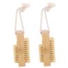FOMIYES 2pcs Professional Nail Brush Kit Bamboo Sisal Brushes for Fingernails Cleaning Stiff Bristles Nail Scrubber Foot view 1