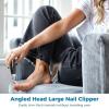 3-Piece Angled Nail Clipper Set, 2 Arched Wide Mouth Clippers with Nail File, Thick Toenail Cutter for Seniors view 2