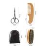 DEARMAMY 1set Beard Care Tool Kit Beard Scissors Comb and Brush for Gentle Grooming and Daily Use Lightweight and Portable for Men view 2