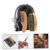 DEARMAMY 1set Beard Care Tool Kit Beard Scissors Comb and Brush for Gentle Grooming and Daily Use Lightweight and Portable for Men view 3