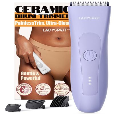 Bikini Trimmer for Women, Electric Shaver for Face, Pubic Hair, Underarms and Legs, Rechargeable, Waterproof