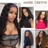 PREMPO Curly Headband Wig for Women, 20 Inch Wear and Go Glueless Wigs Deep Wave Wig Half Wig As Human Hair with 1 Headband, 180% Density Synthetic Wigs None Lace Front (Black) view 2