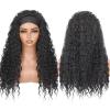 PREMPO Curly Headband Wig for Women, 20 Inch Wear and Go Glueless Wigs Deep Wave Wig Half Wig As Human Hair with 1 Headband, 180% Density Synthetic Wigs None Lace Front (Black) view 4