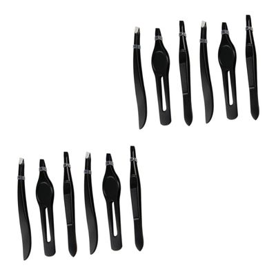 Beaupretty 2sets Stainless Steel Eyebrow Tweezers Ergonomic Design for Precise Eyebrow Grooming Compact and Lightweight Makeup Tool Multi-functional for Women