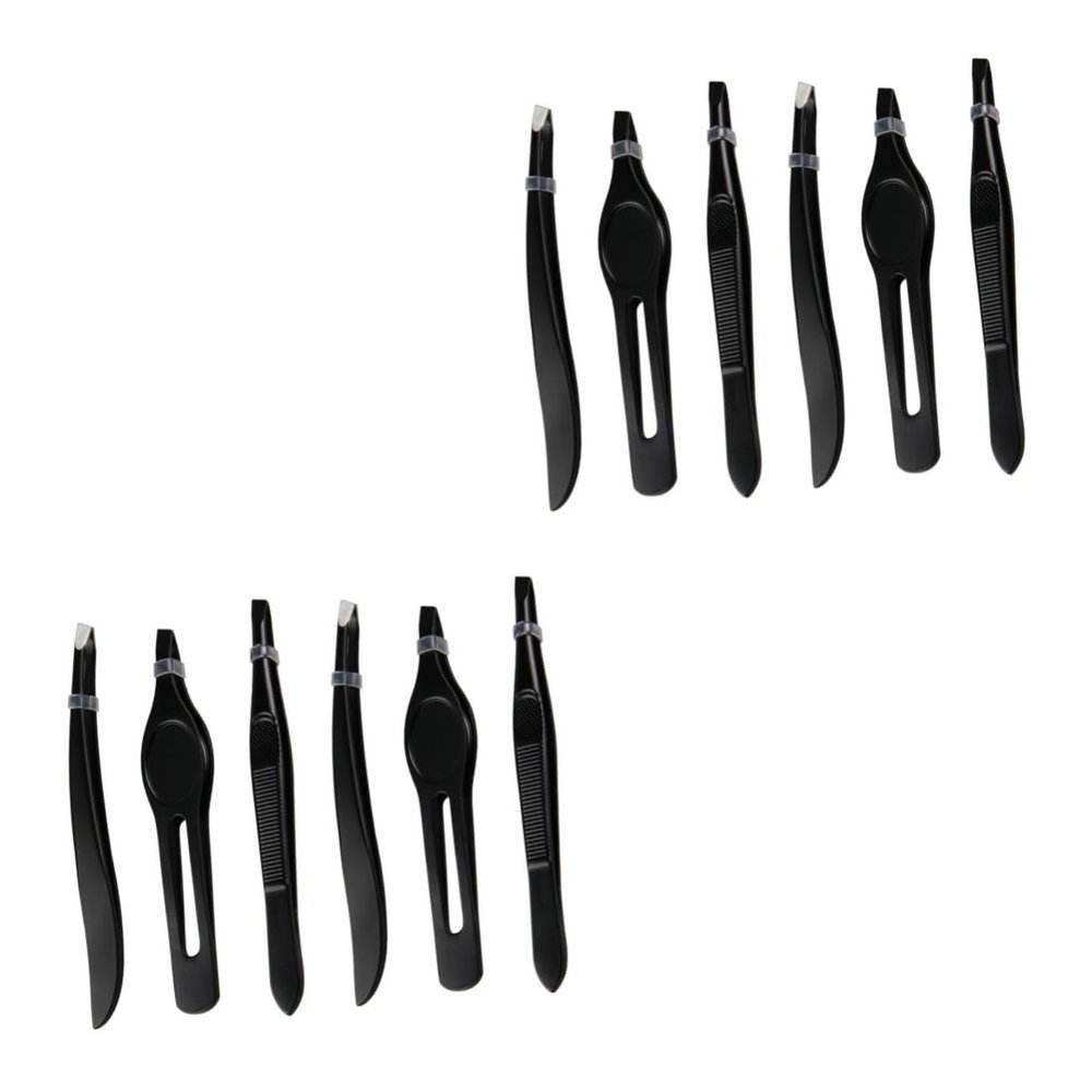 Beaupretty 2sets Stainless Steel Eyebrow Tweezers Ergonomic Design for Precise Eyebrow Grooming Compact and Lightweight Makeup Tool Multi-functional for Women