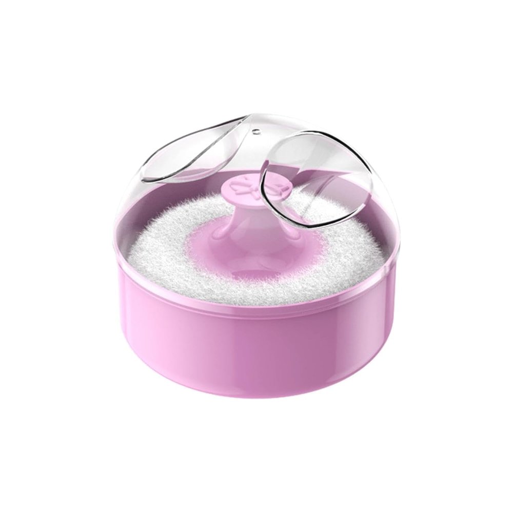 2025 Soft Body Powder Puff with Hygienic Dustproof Container - Portable Empty Powder Dispenser & Puff Holder for Smooth Application, Compact for Travel & Home Use (Pink)
