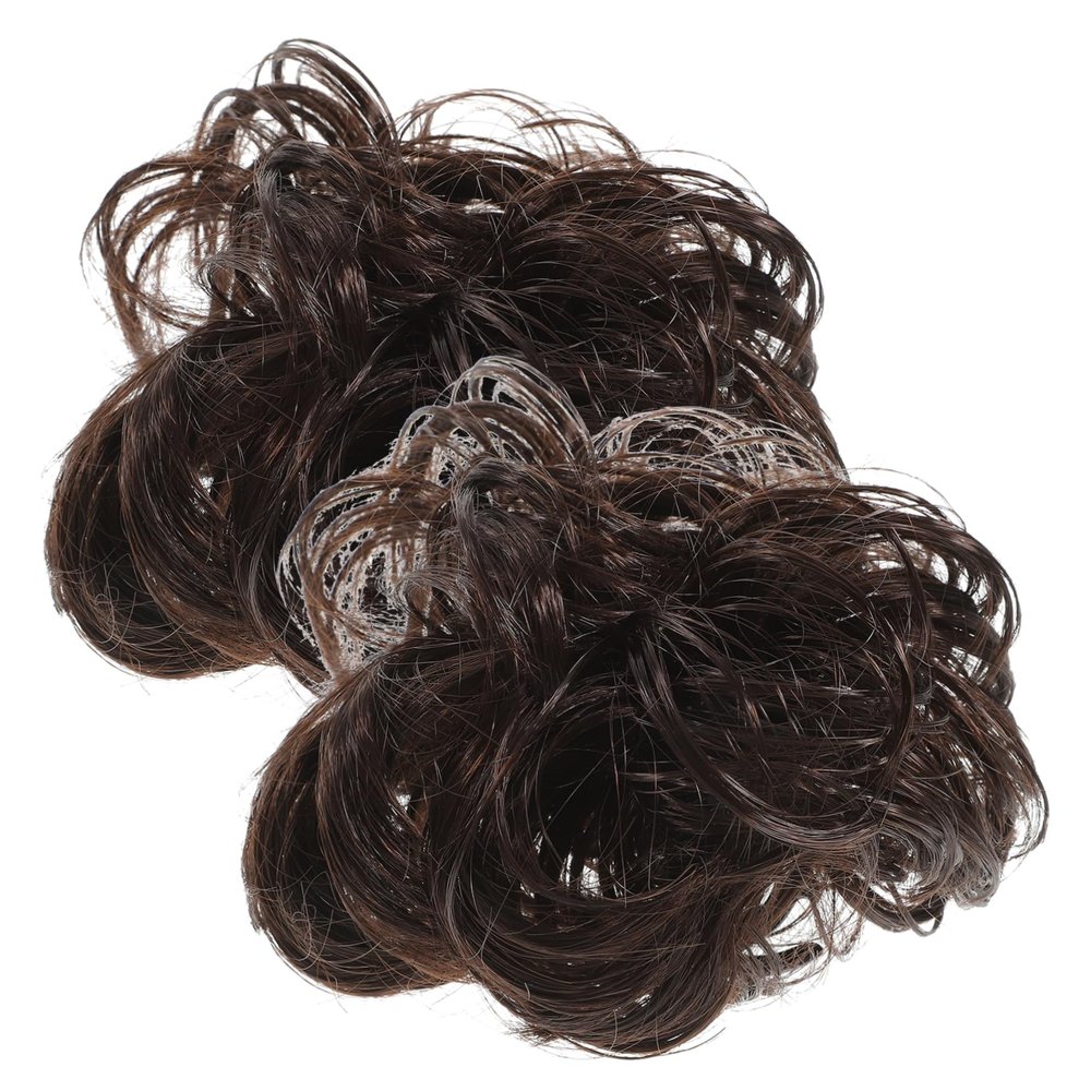 CALLARON 2Pcs Large Curly Hair Bun Clip Extension Synthetic Messy Bun Hair Piece Claw Clip for Women for Everyday Use and Special Occasions