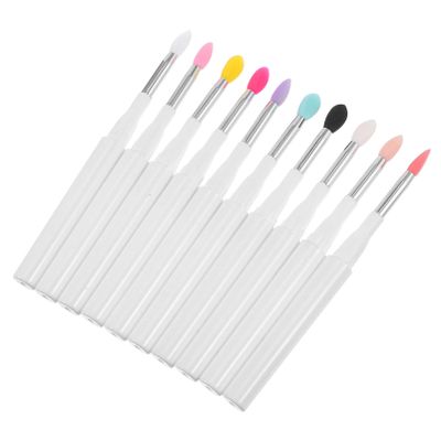 FOYTOKI 10pcs Makeup Brush Silicone Lip Brush Professional Makeup Tools Eyeshadow Applicator for Women