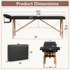 ABET Massage Table, 2 Fold Portable Lash Bed for Eyelash Extensions, Height Adjustable Lightweight Professional Facial Spa Beauty Salon Tattoo Table, Wood Feet & Black view 2