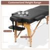 ABET Massage Table, 2 Fold Portable Lash Bed for Eyelash Extensions, Height Adjustable Lightweight Professional Facial Spa Beauty Salon Tattoo Table, Wood Feet & Black view 3