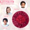 PIEMEET 3PCS Kids Bonnets for Girls, Satin Baby Bonnet for Sleeping, Soft Wide Band Silk Bonnet for Kid, Breathable Kids Satin Bonnets Child Sleeping Cap for Toddler Teens Natural Hair(Blue,Red,Black) view 2