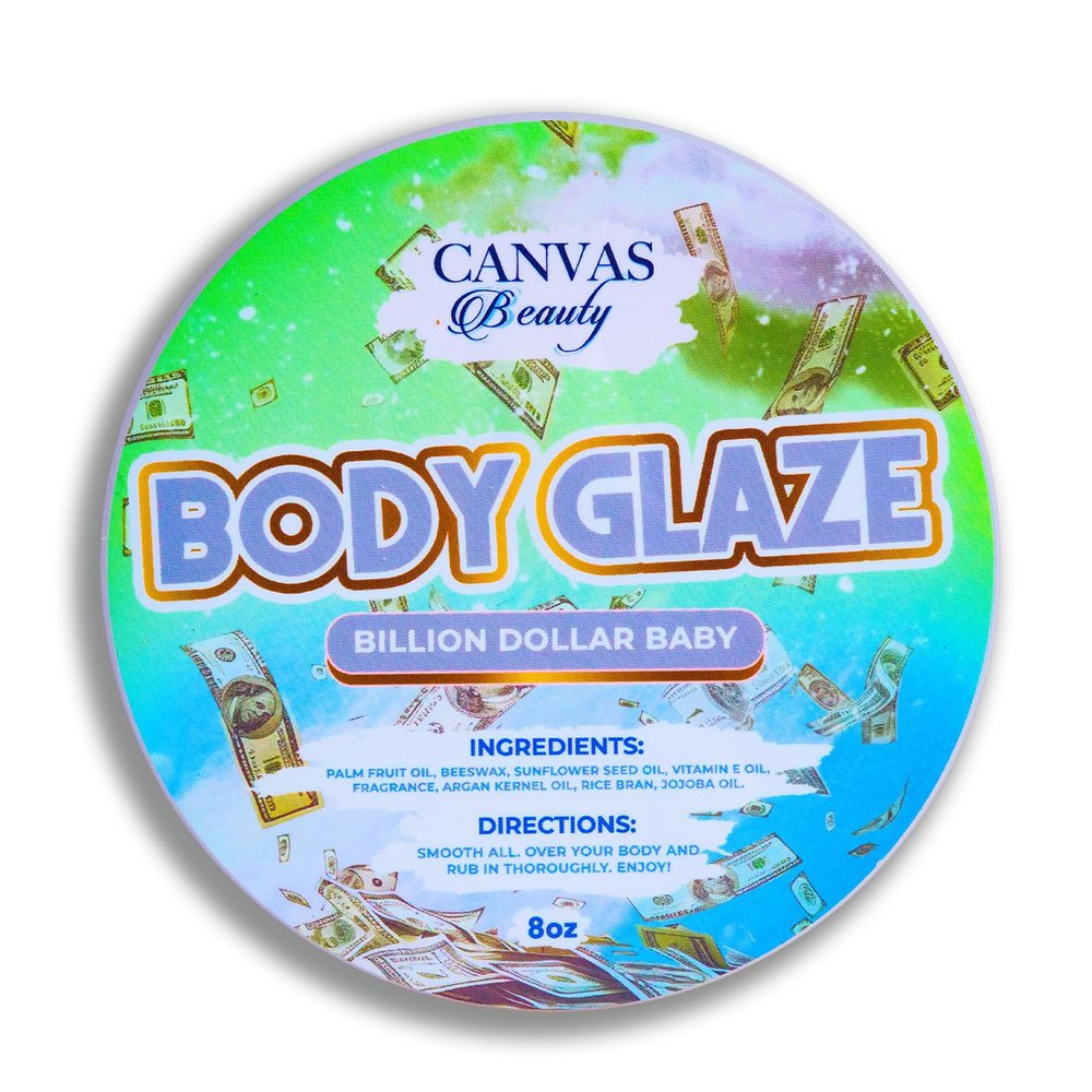 Canvas Beauty Body Glaze, Billion Dollar Baby  Clean Cotton & Violet Petals, Moisturizing Non-Greasy Body Butter for Women With Beeswax, Jojoba Oil, and Rice Bran for Soft and Glossy Skin