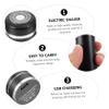 BESTYASH 2pcs Portable Rechargeable Electric Trimmer Practical Frosted Texture USB Charging Design for Men and Women for Travel and Everyday Grooming Black view 2