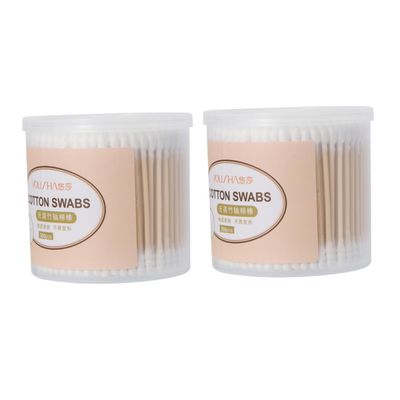 Beaupretty 600pcs Organic Cotton Swabs Double-ended Makeup Tools Facial Pads Cotton Rounds