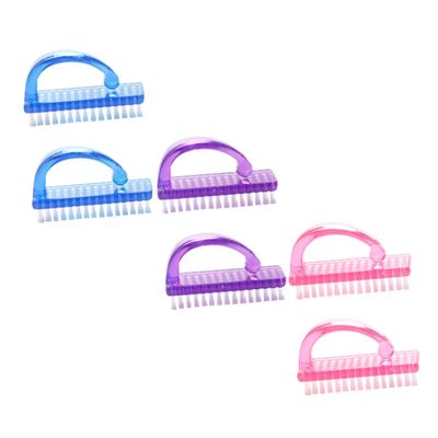 Ipetboom 6pcs Nail Dust Brush Large for Nail Cleaning Manicure for Removing Dust and Debris from Gel Polish Pink Purple Blue