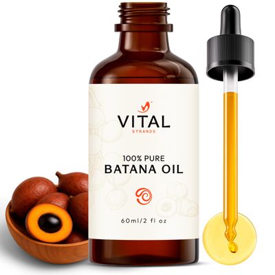 Vital Strands Batana Oil for Hair Growth 100% Pure & Organic Botana Oil from Honduras Strengthens, Thickens & Restores Natural Hair Cold Pressed Raw Scalp & Hair Treatment for Men & Women 60ml