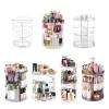 Acrylic Cosmetic Holder With 360 Rotation Large Capacity Makeup Storage Rack For Brushes Skincare Items Organiser view 3