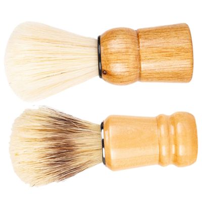 ELAYARD 2pcs Men Shaving Brush Wood Handle Bristles for Shaving Application for Beard Care Grooming and Styling Needs for Him
