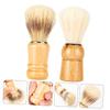 ELAYARD 2pcs Men Shaving Brush Wood Handle Bristles for Shaving Application for Beard Care Grooming and Styling Needs for Him view 2
