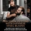 Ontaki Japanese Steel Beard & Hair Trimming Scissors - Precision Convex Blades Hair Cutting Scissors - Adjustable Tension Knob Barber Shears - Rubber Ring Grip & Mustache Comb - Gold Brass, 5.5 in view 2