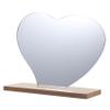 PartyKindom Irregular Shaped Desktop Makeup Mirror with Wooden Base Portable Acrylic Vanity Mirror for Bedroom Office and Dressing Table Present Choice for Fashion Lovers view 1