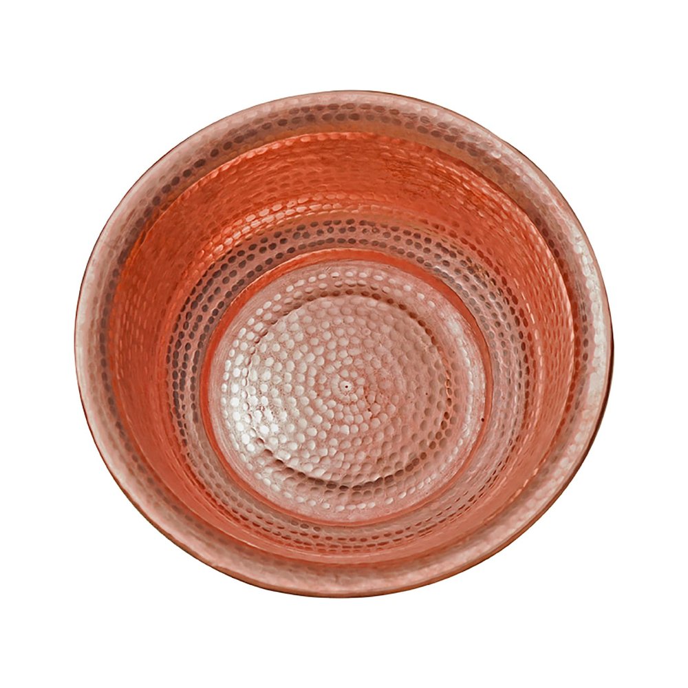 Hand-Hammered Copper Basin for Face Washing Foot Soak Portable Versatile Fire Bowl and Incinerator, for Camping and Picnics (Red,13.4")