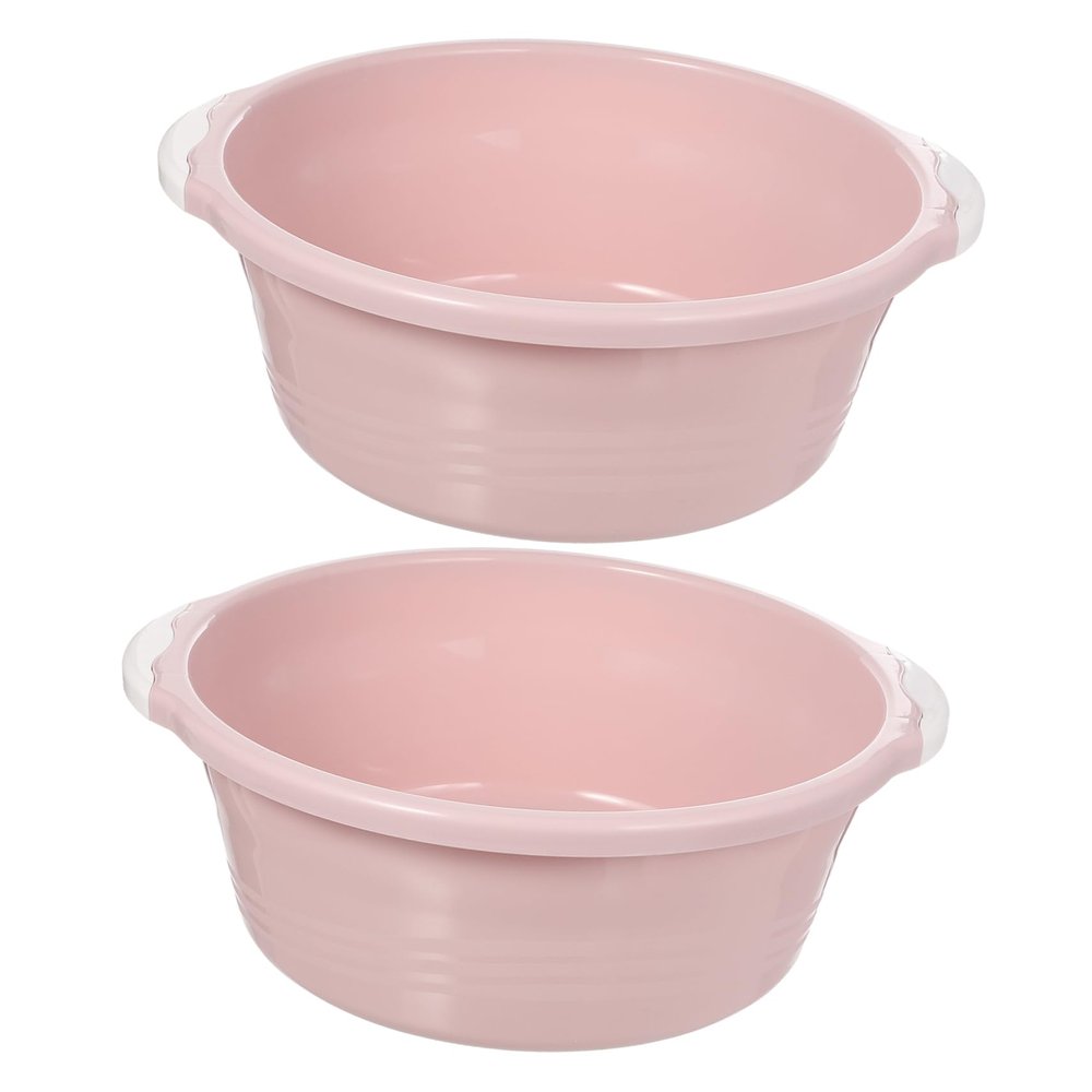 DONFAMDS 2pcs Plastic Wash Basin Foot Basin for Home Kitchen Bathroom Simple Medium