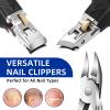 6PCS Toenail Clippers for Seniors Thick Toenails, Heavy Duty Nail Clippers for Men, Ultra Sharp Slanted Ingrown Toenail Clippers with Catcher, Orthoclip Wide Jaw Large Nail Cutters with Leather Case view 2
