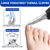 6PCS Toenail Clippers for Seniors Thick Toenails, Heavy Duty Nail Clippers for Men, Ultra Sharp Slanted Ingrown Toenail Clippers with Catcher, Orthoclip Wide Jaw Large Nail Cutters with Leather Case view 3