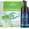 NOVEHA Makeup Cleansing Set  Tea Tree Oil Wipes (60pcs) + Foaming Eyelid Cleanser 3.4oz | Daily Eye Area Cleanser & Makeup Removal Duo view 1
