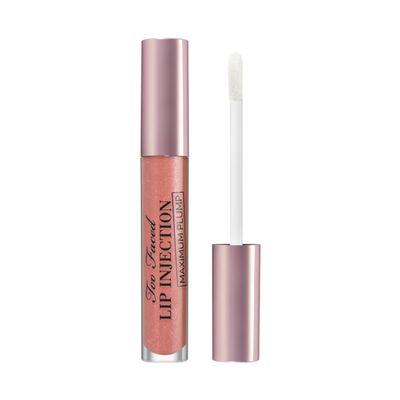 Too Faced Lip Injection Maximum Plump Extra Strength Lip Plumper Gloss | Hydrating, Volumizing, + Plumping, 0.14 Fl Oz, A La Mode (Nude Pink with Subtle Silver Shimmer)