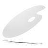 Angoily 1 Set Acrylic Foundation Mixing Palette with Spatulas Portable Makeup Mixing Plate for Use Blending Foundations and Eyeshadow Pigments Essential Makeup Supplies view 2