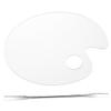 Angoily 1 Set Acrylic Foundation Mixing Palette with Spatulas Portable Makeup Mixing Plate for Use Blending Foundations and Eyeshadow Pigments Essential Makeup Supplies view 3