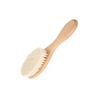 DEARMAMY Dense Wool Brush with Curved Handle Multi Functional Beard Grooming Tool for Household and Shower Use for Cleaning and Styling