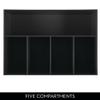 iDesign 5-Section Divided Vanity Organizer for Cosmetic Storage - Black view 4