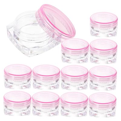 PAMINGONO 3g Square Base Cream Jars 12-Piece Portable Leak-Proof Cosmetic Sample Containers for Travel Makeup