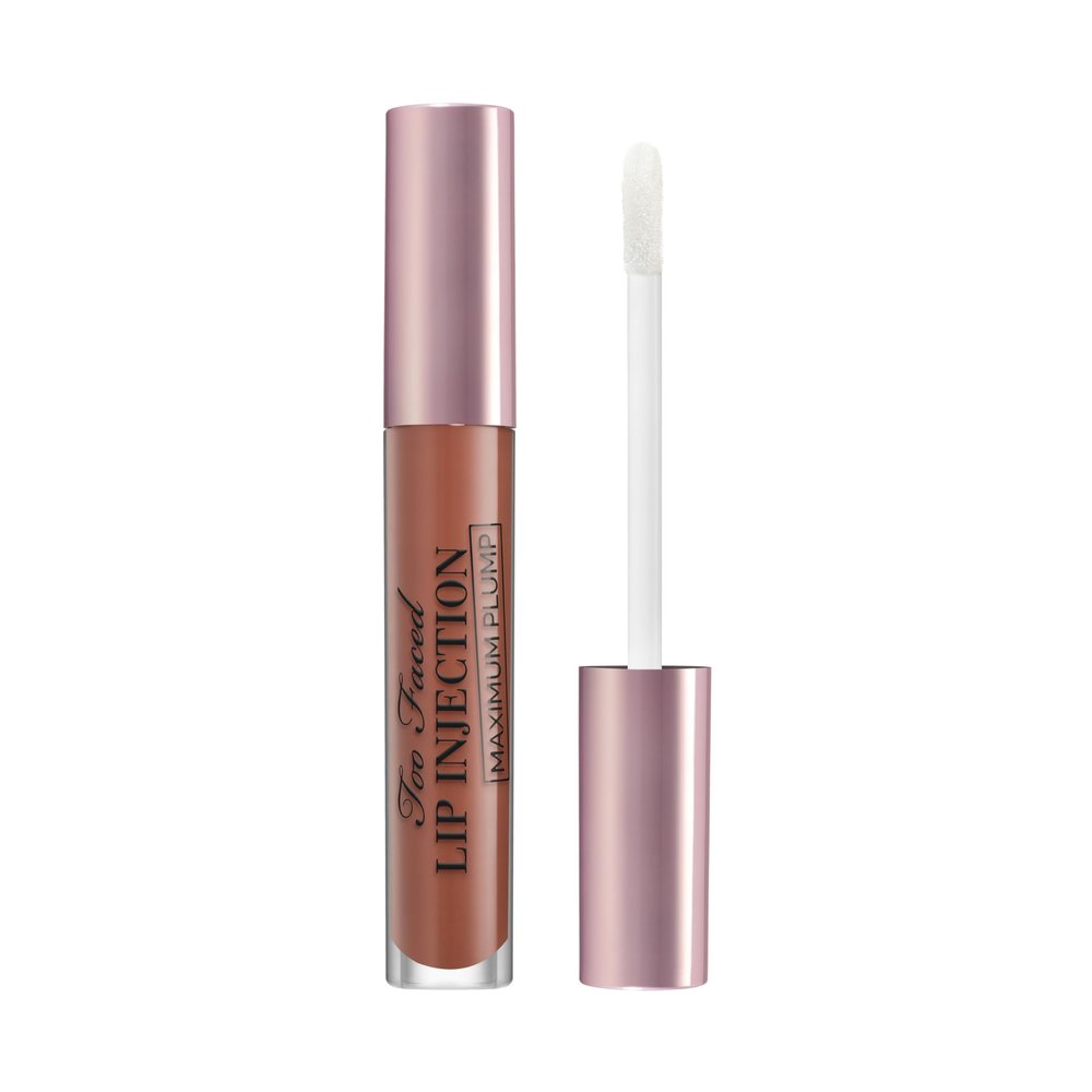Too Faced Lip Injection Maximum Plump Extra Strength Lip Plumper Gloss | Hydrating, Volumizing, + Plumping, 0.14 Fl Oz, Ready For It (Midtone Nude)