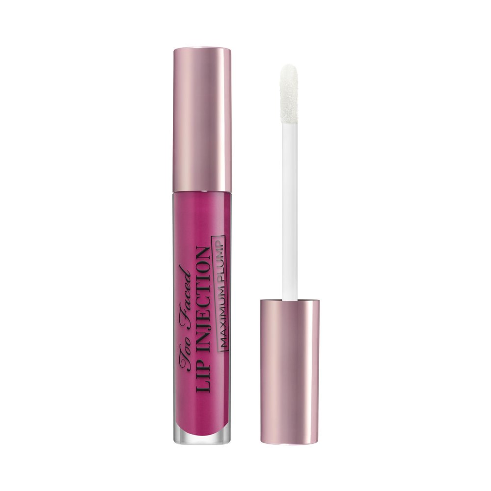 Too Faced Lip Injection Maximum Plump Extra Strength Lip Plumper Gloss | Hydrating, Volumizing, + Plumping, 0.14 Fl Oz, Berry Crush (Vibrant Fuchsia Berry)
