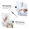 Baluue Stainless Steel Nail File Buffer with Plastic Handle Double Sided Nail Smoother for Manicure Lightweight Durable Tool for Home Salon Use view 2