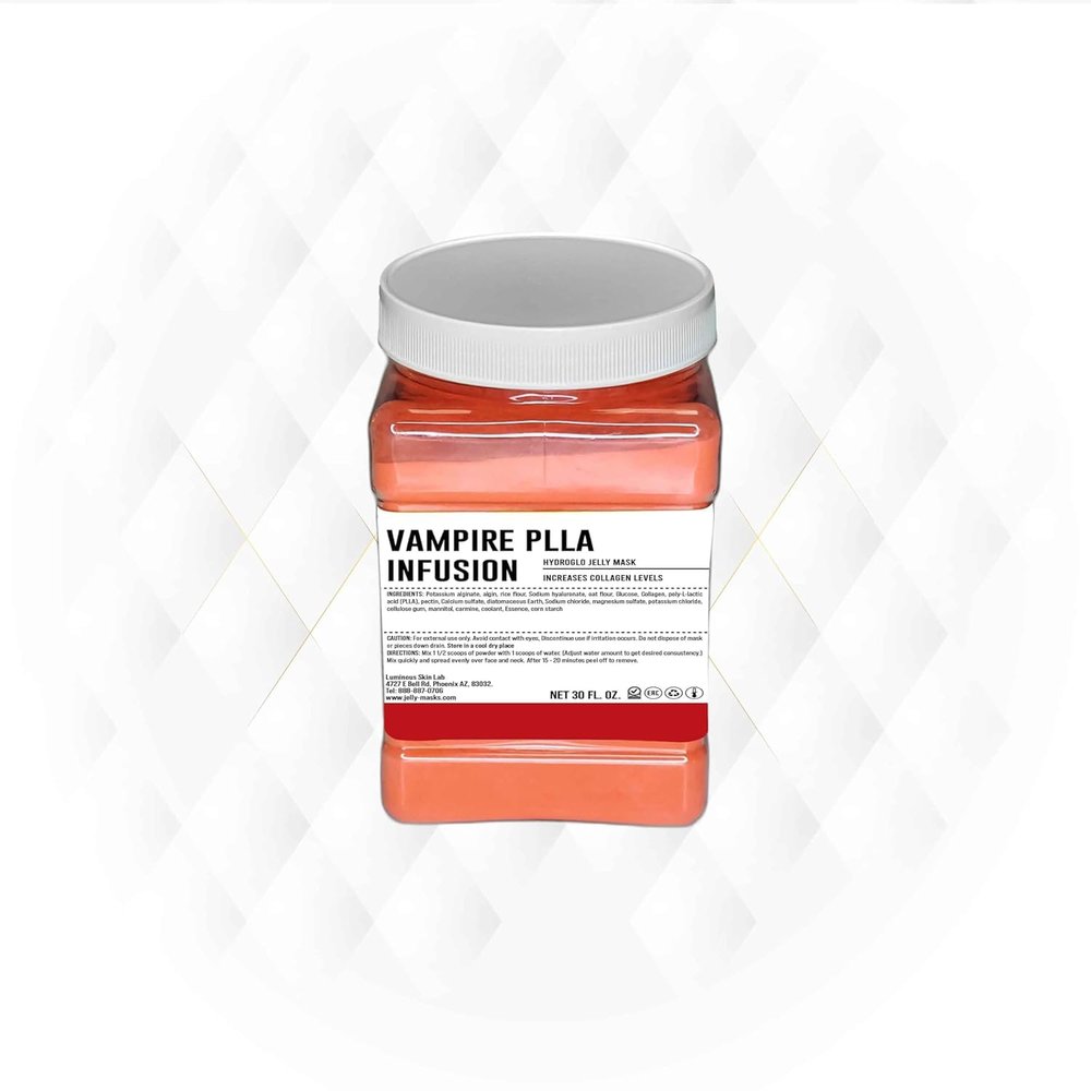 Vampire PLLA Infusion Hydro Jelly Mask Professional Collagen-Boosting for Hydration, Soothing & Glow - Peel Off Face Mask for All Skin Types - Vajafacial Jelly Mask | 12 Applications (30 Fl Oz)